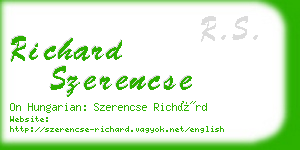 richard szerencse business card